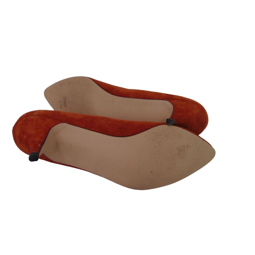 Vintage Women's 90s Leather Collection Brown Suede Pumps Size 10 Shoes Preppy - Picture 10 of 14